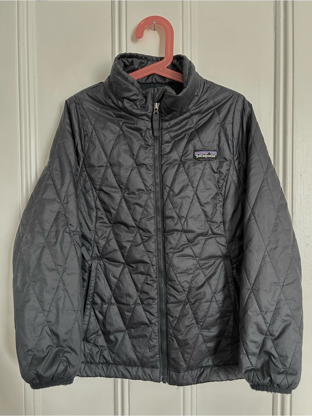 PATAGONIA KIDS’ NANO PUFF DIAMOND QUILT JACKET - NAVY -Small